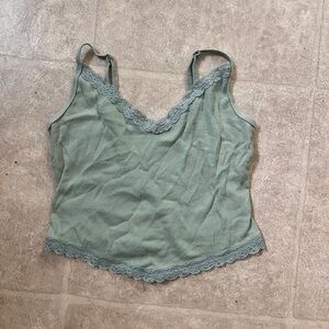 Hollister Sage Ribbed V-Neck Tank